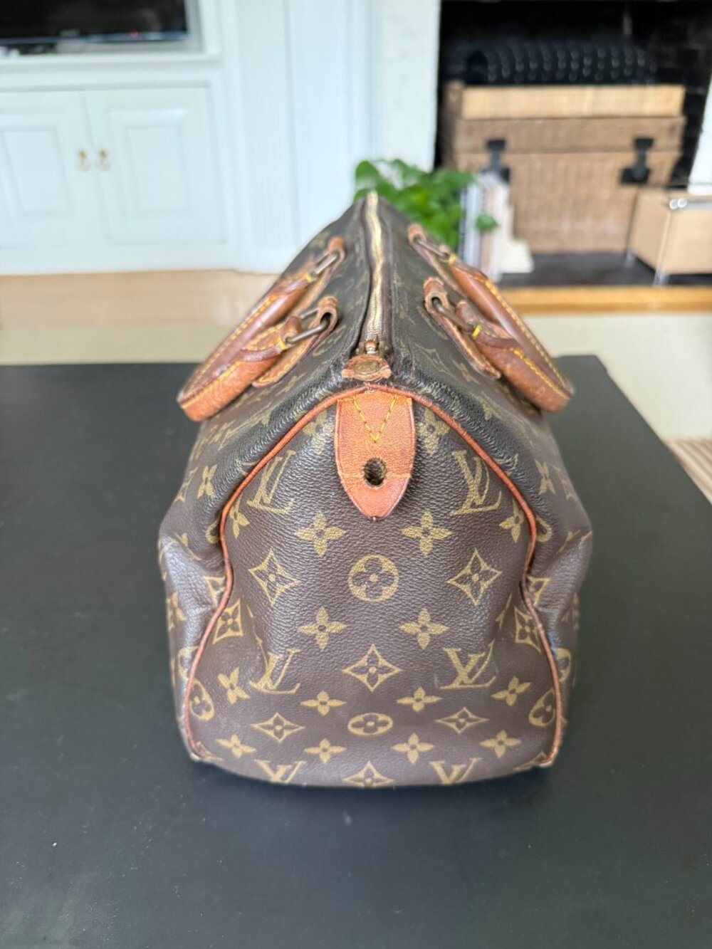 LOUIS VUITTON Speedy 30 Monogram Satchel Duffel Bag Vintage, free COA & twillies - Picture 8 of 16